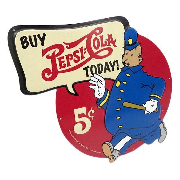 ダイカット エンボス メタルサイン PEPSI COPS ペプシ ブリキ看板 警察