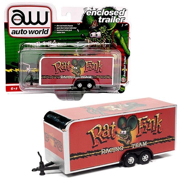 AutoWorld 1:64 RatFink Enclosed Trailer RACING TEAM ラットフィンク