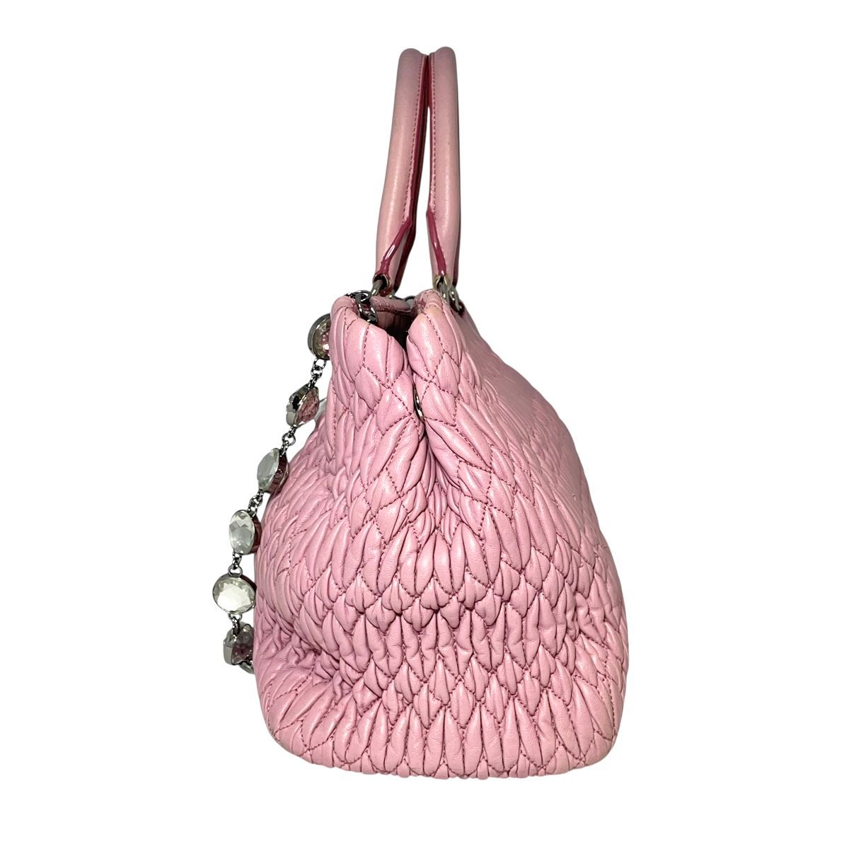 中古】 MIU MIU ミュウミュウ ナッパクリスタル ハンドバッグ RN0958