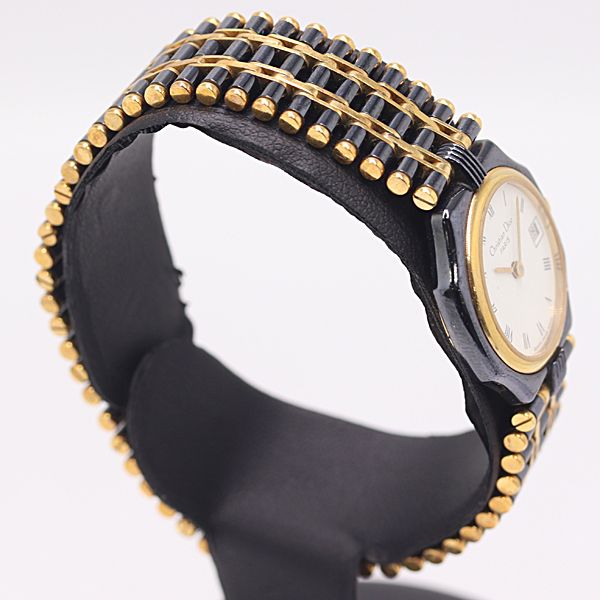 稼働 良品 クリスチャンディオール オクタゴン 48.25.01 QZ ホワイト