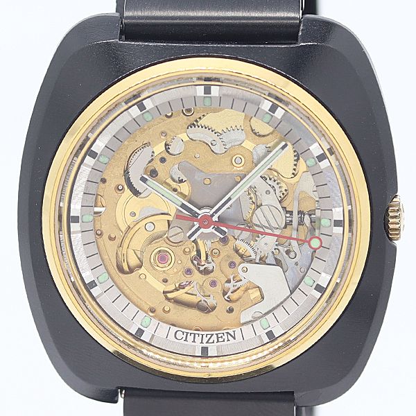 稼働 良品 シチズン ブラッキー 4-385241 AT/自動巻 シルバー 