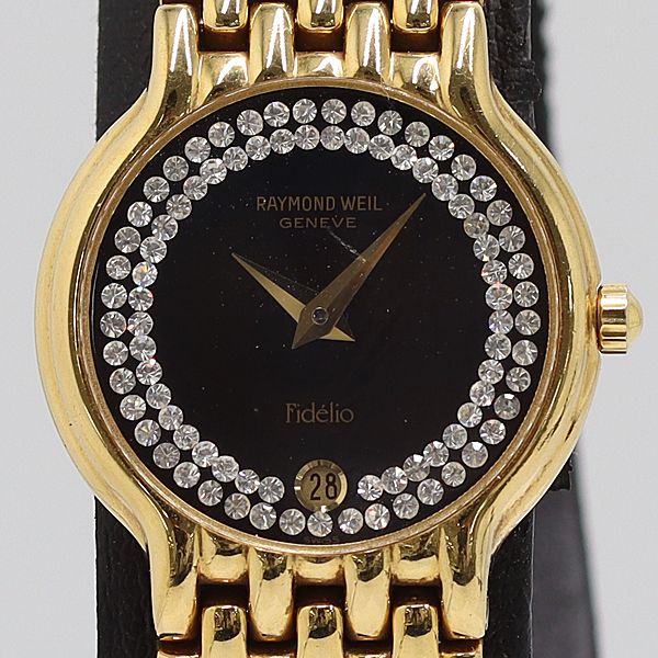 レイモンドウィル腕時計/レディース 稼働 レイモンドウィル ジュネーブ 4702 QZ ブラック文字盤 レディース