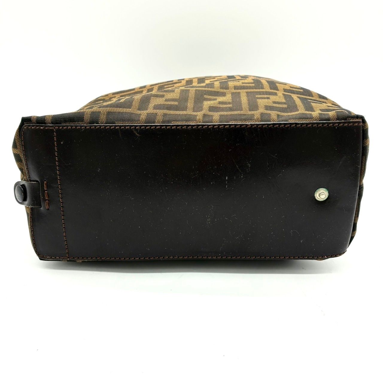 美品】フェンディ ズッカ柄 トートバッグ キャンバス レザー ブラウン