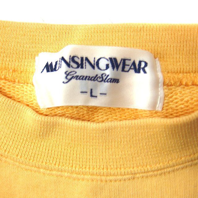 マンシングウェア MUNSINGWEAR 国内正規品 ロゴマーク刺繍 スウェット トレーナー ゴルフウエア L イエロー 黄 /FT38