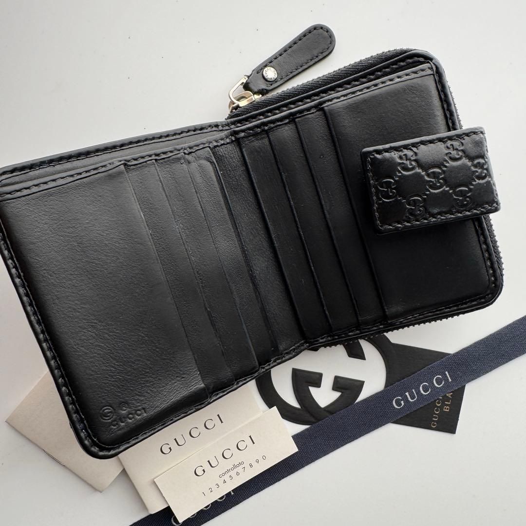 美品】 20 GUCCI グッチ マイクロ シマ 2つ折り 財布 - メルカリ