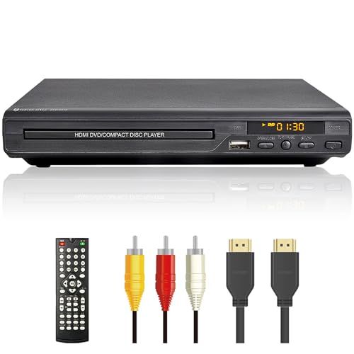 HDMI端子搭載5.1chホームシアターシ DVDプレーヤーDVDC300H ２ DVDプレーヤー HDMI端子 AV端子付き 再生専用 ブラック CPRM地デジ対応