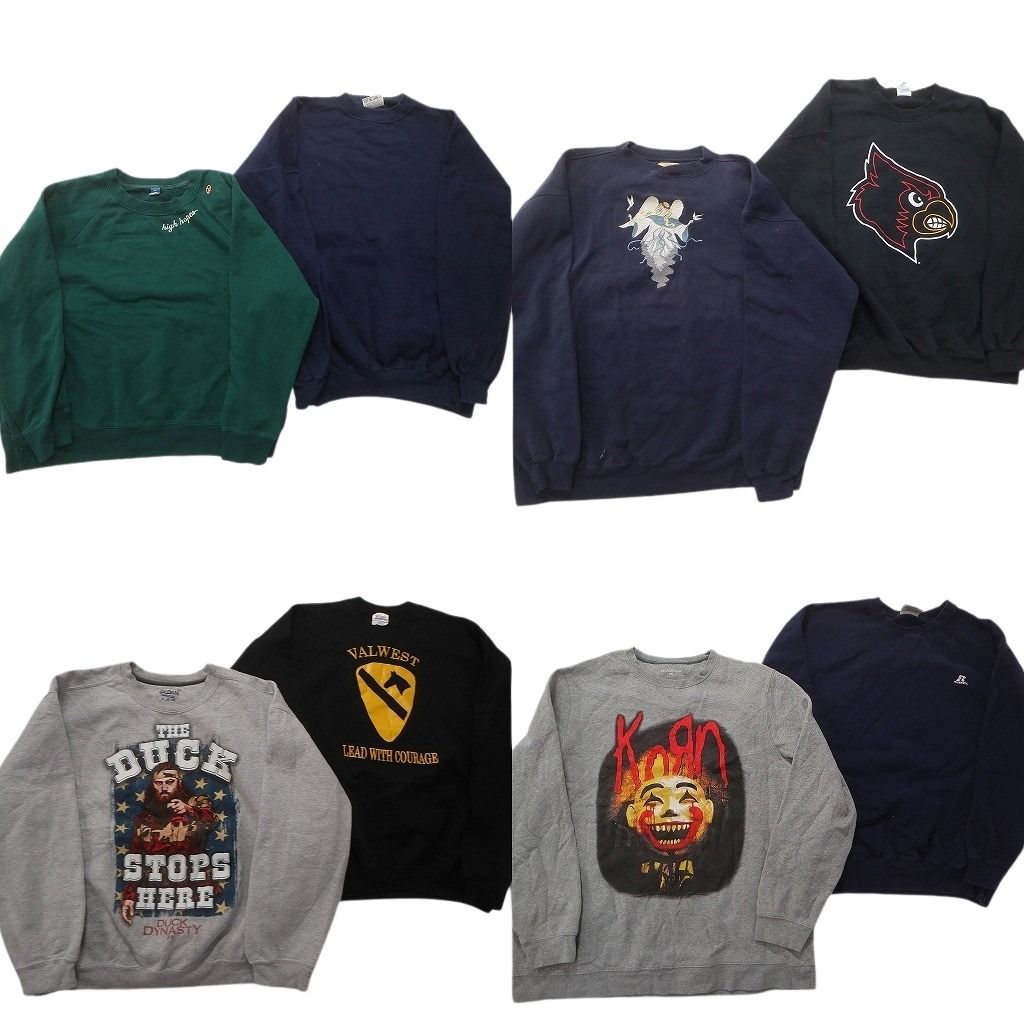 古着卸 まとめ売り カラー スウェット 8枚セット (メンズ XL /2XL