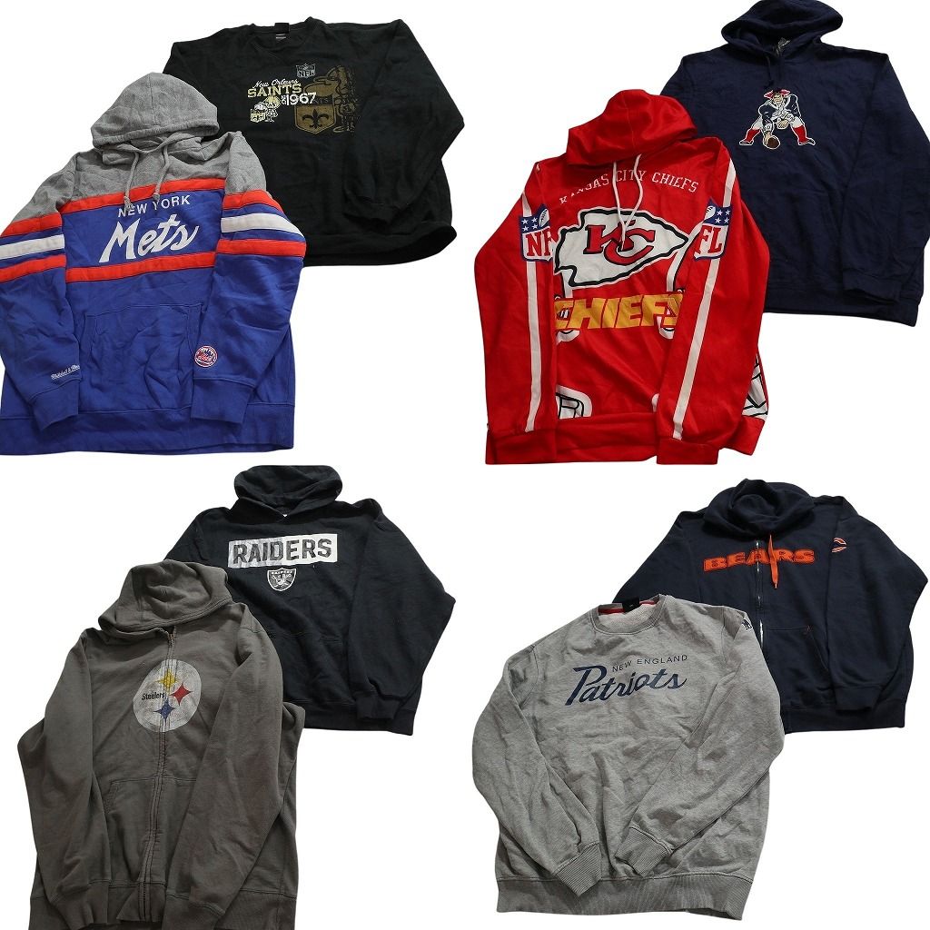 NFL チーフス　古着　まとめ売り 古着卸 まとめ売り プロチーム スウェット 8枚セット (メンズ XL /2XL