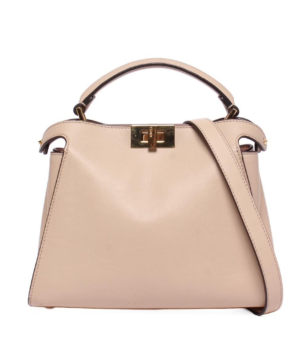 格安 フェンディ ピーカブー スモール 2way ハンドバッグ ショルダー 金具 フェンディ 2WAYハンドバッグ ショルダーバッグ 斜め掛け 肩掛け