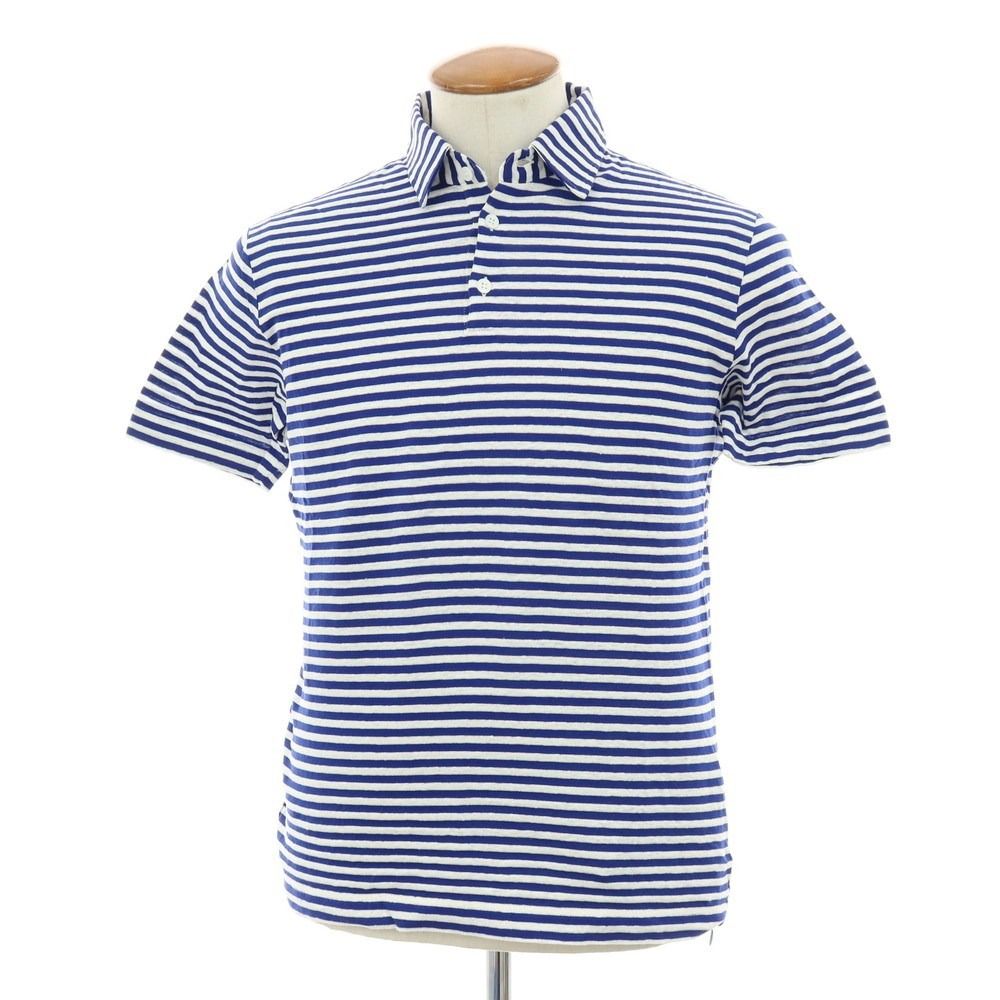 新品】ザノーネ ZANONE リネンコットン ボーダー 半袖ポロシャツ