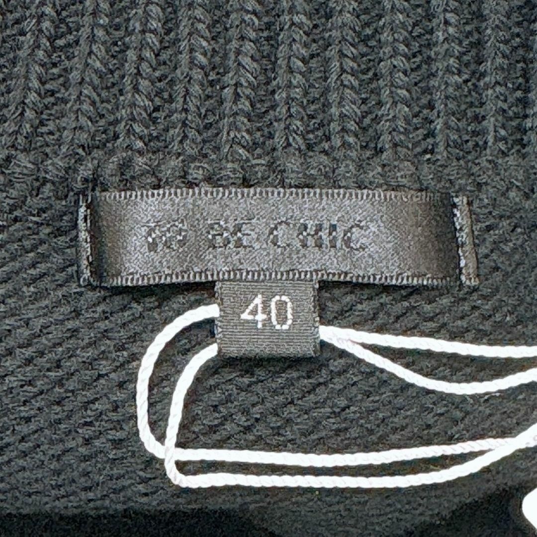 【タグ付き未使用】TO BE CHIC 半袖ニットブラウス 40 裾シアー 黒 タグ付き未使用】TO BE CHIC 半袖ニットブラウス 40 裾シアー 黒