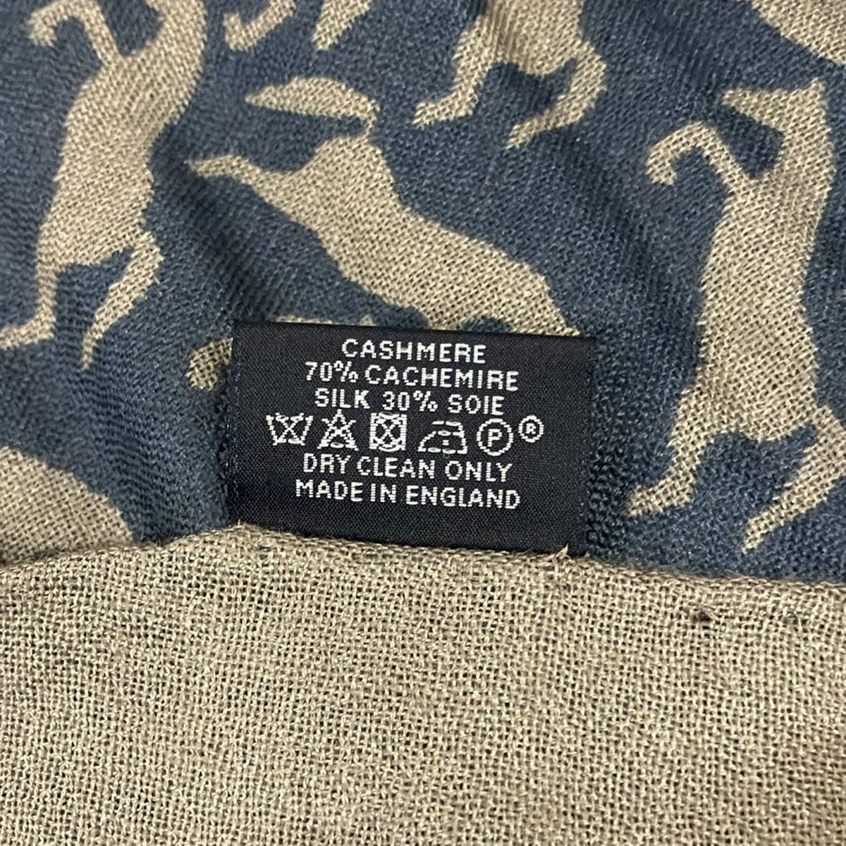 HERMES(エルメス) ストール(ショール)美品 - ネイビー×グレーベージュ