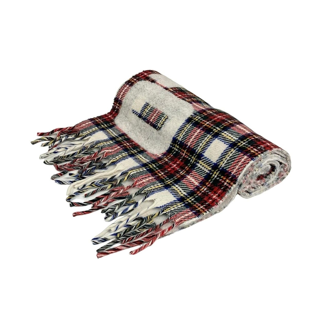 美品　Polo byRalphLauren 男の子　　ウール　チェック POLObyRalphLauren(ポロラルフローレン) マフラー美品 - アイボリー