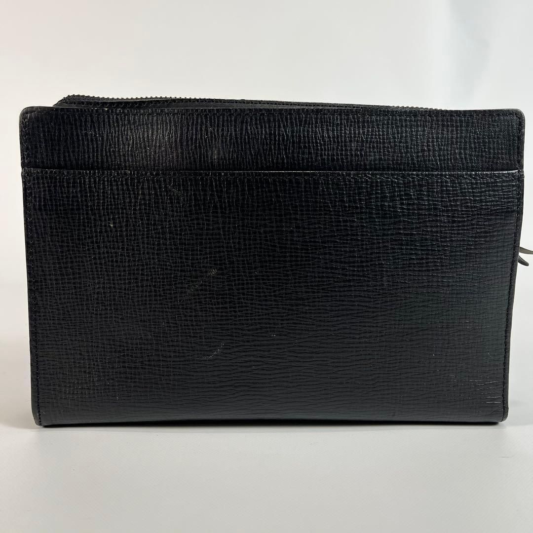 KENZO セカンドバッグ クラッチバッグ レザー 型押しロゴ ブラック