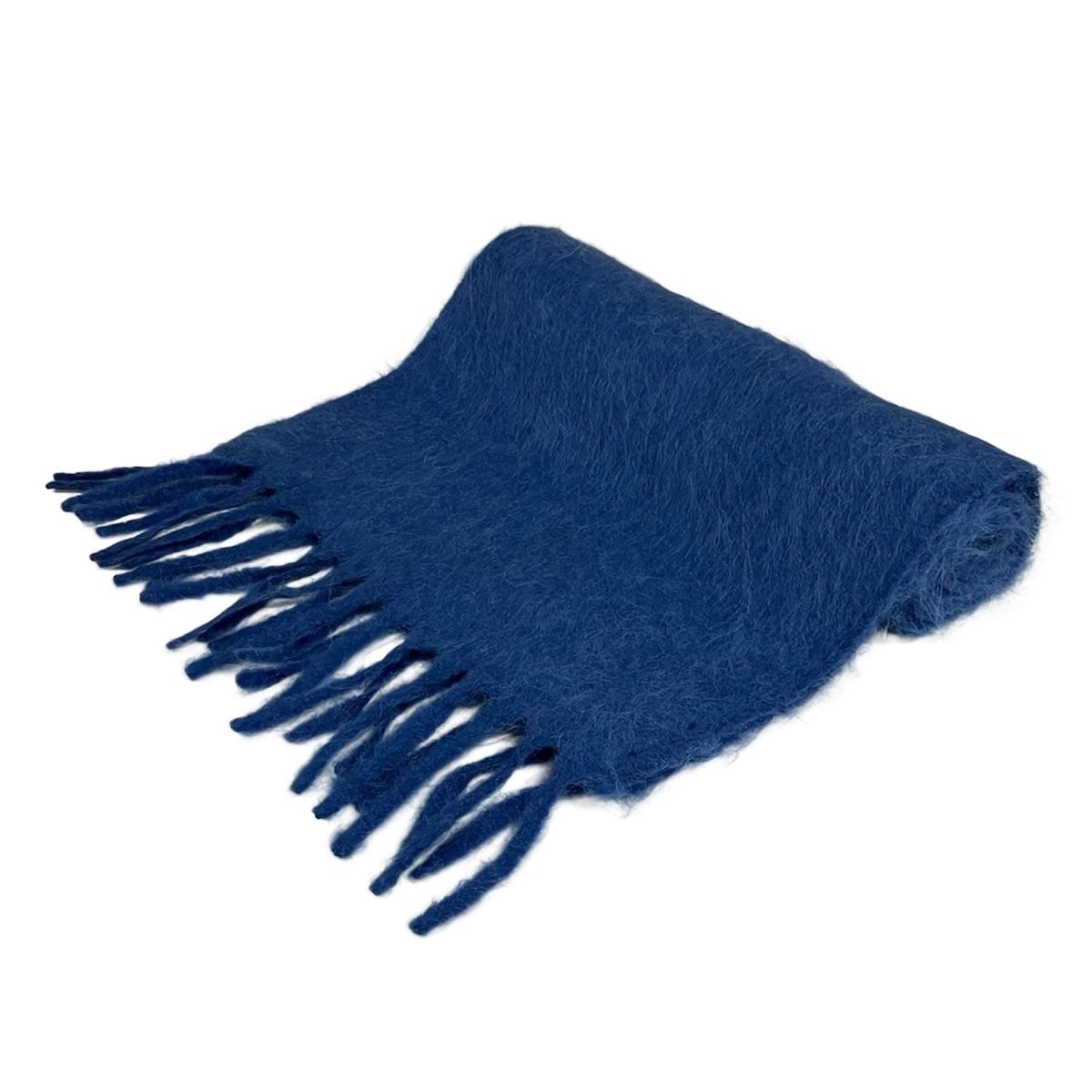 Acne Studios ブルー アルパカ フリンジ マフラー ACNE STUDIOS(アクネ ストゥディオズ) マフラー美品 - CA0350 ブルー