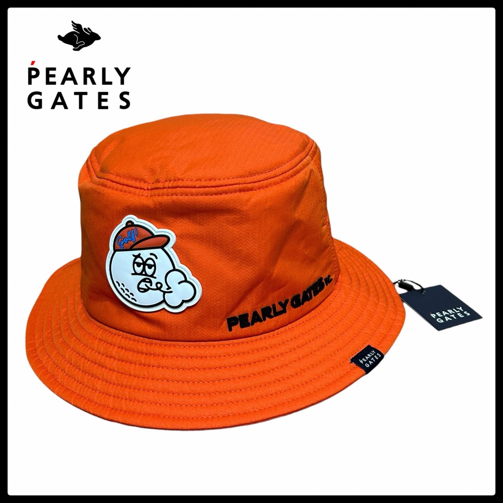 未使用品 タグ付 パーリーゲイツ 24AW バケットハット オレンジ FR
