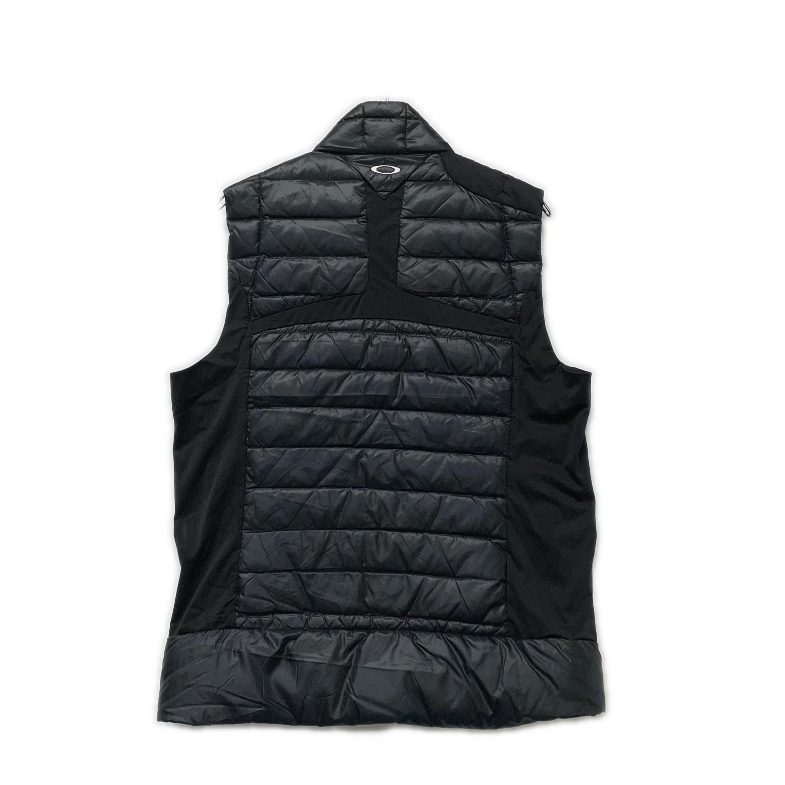 中古 メンズ オークリー OAKLEY ダウンベスト M ブラック 刺しゅうロゴ