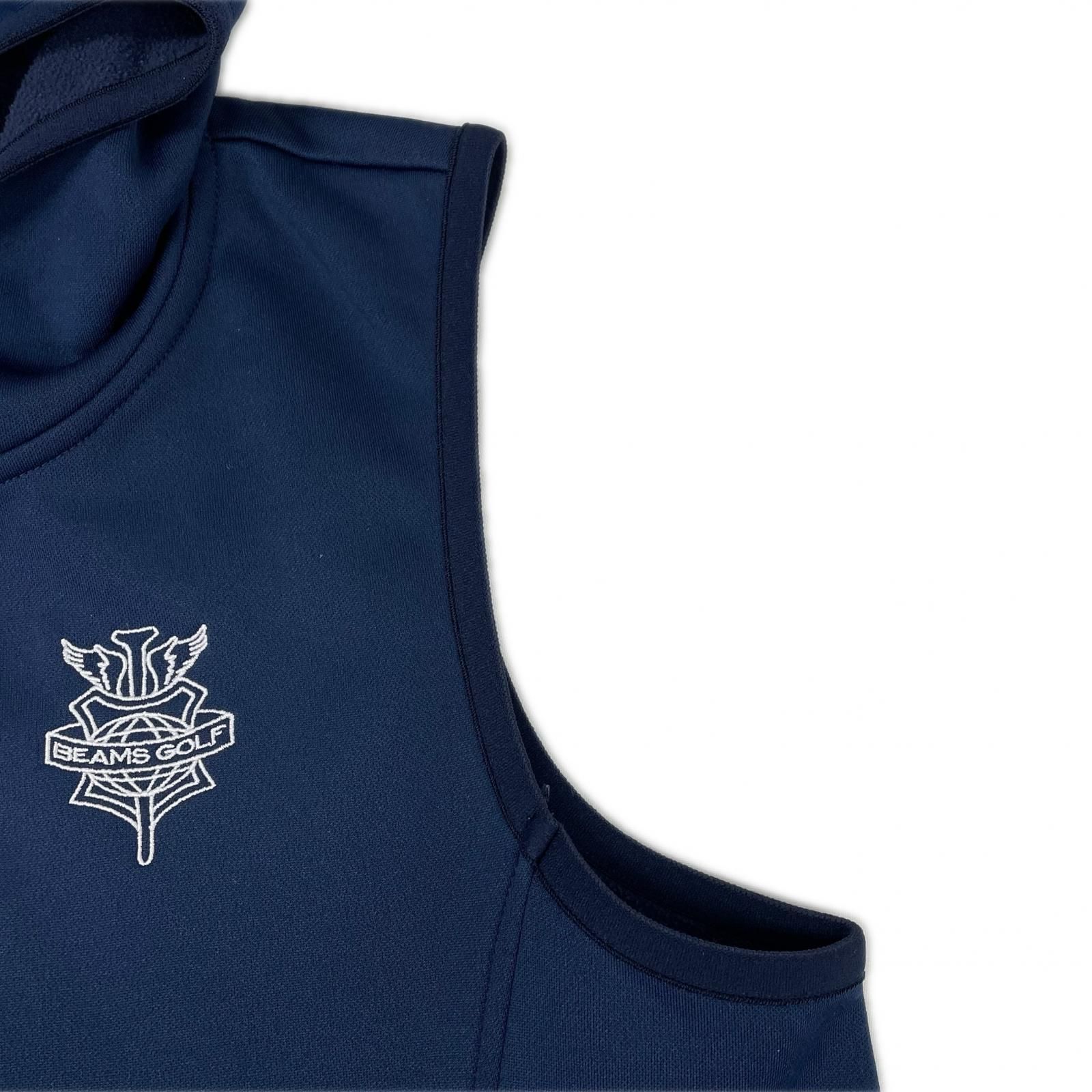 中古 メンズ ビームスゴルフ BEAMSGOLF ベスト M 紺 ネイビー 刺しゅう