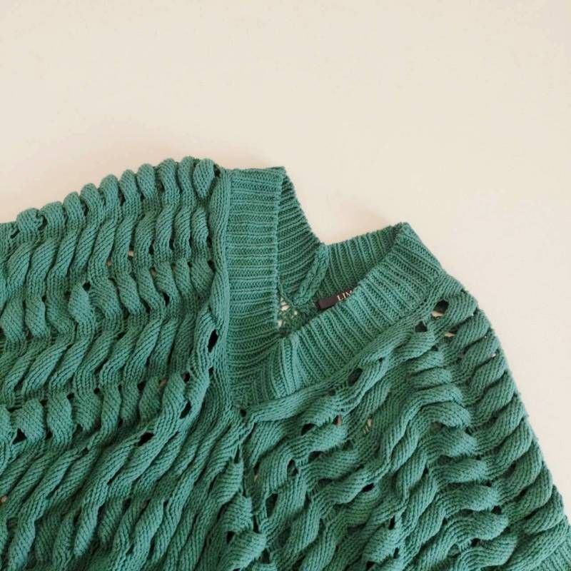 LIMI feu リミフゥ ニットベスト ウェーブケーブルニット 変形