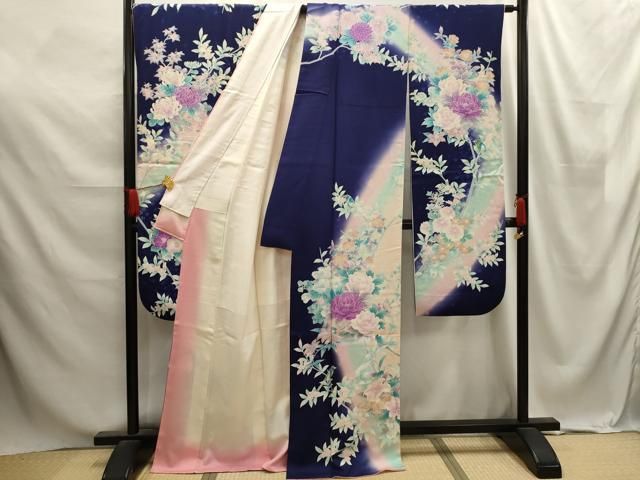 金彩 駒刺繍 平和屋着物□豪華振袖 鴛鴦花文 花車舞蝶文