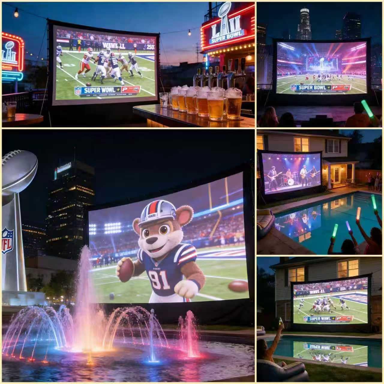 投影スクリーン 新品 VERCORKIN 投影スクリーン 250 インチ 567cm*325cm 屋外用厚手の