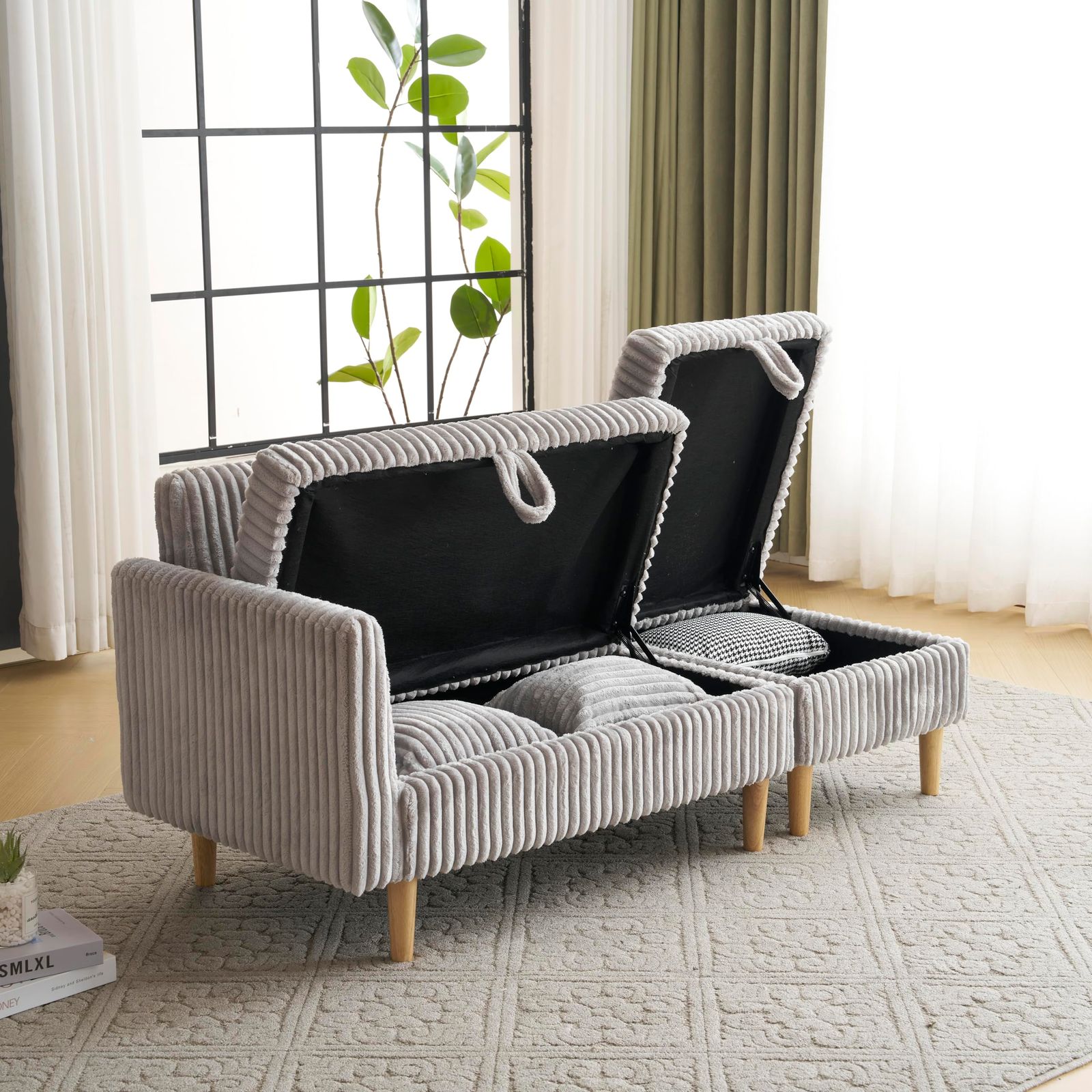 新品 オーエスジェイ(OSJ) ソファ ソファー 2人掛け 収納付き ソファー