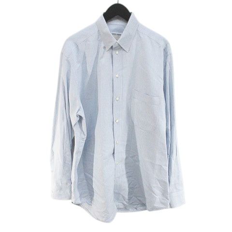 GIORGIO ARMANI 長袖シャツ ブルー ストライプ 19/41 ジョルジオアルマーニ GIORGIO ARMANI LE COLLEZIONI ストライプ柄