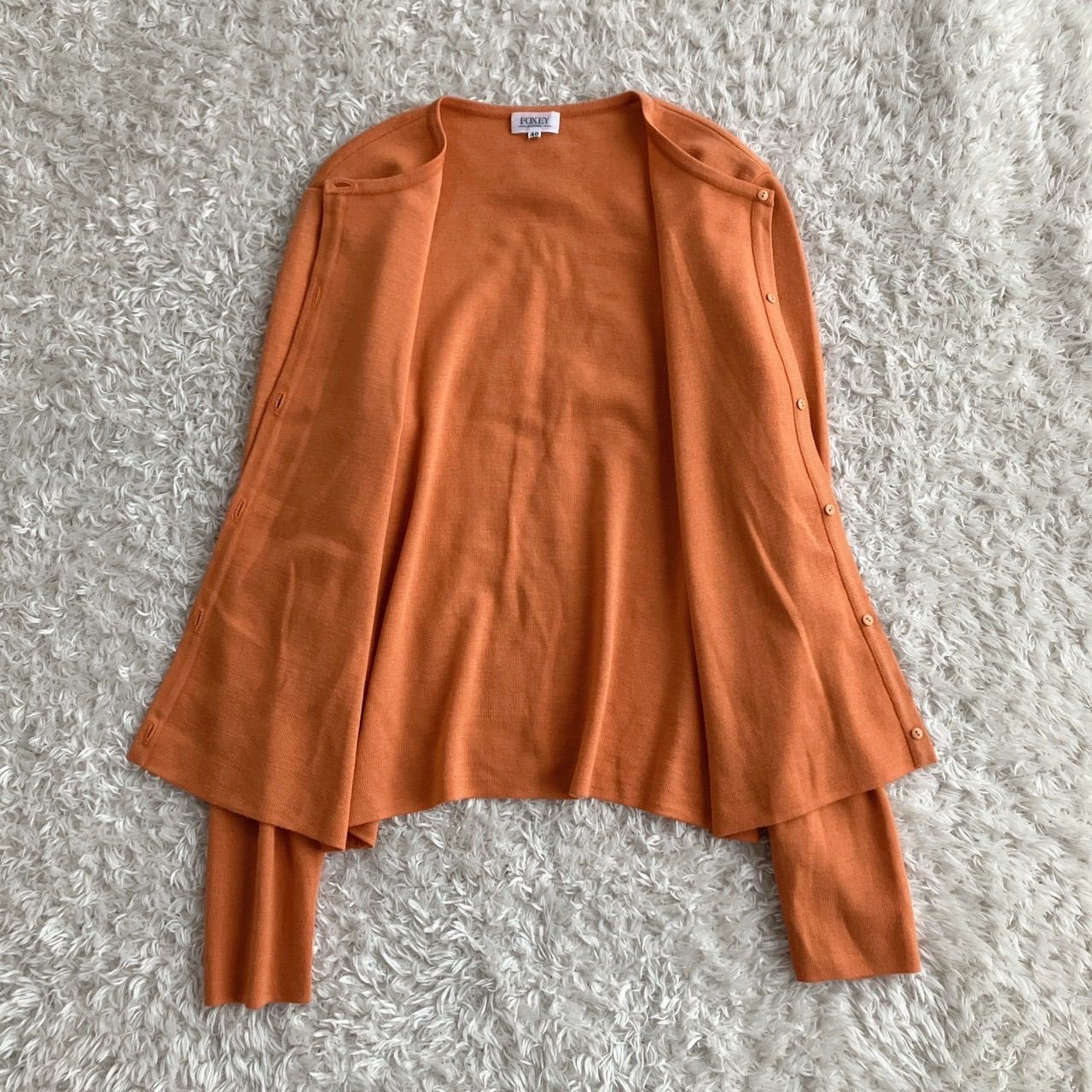 FOXEY フォクシー カーディガン 薄手 オレンジ サイズ40 - メルカリ