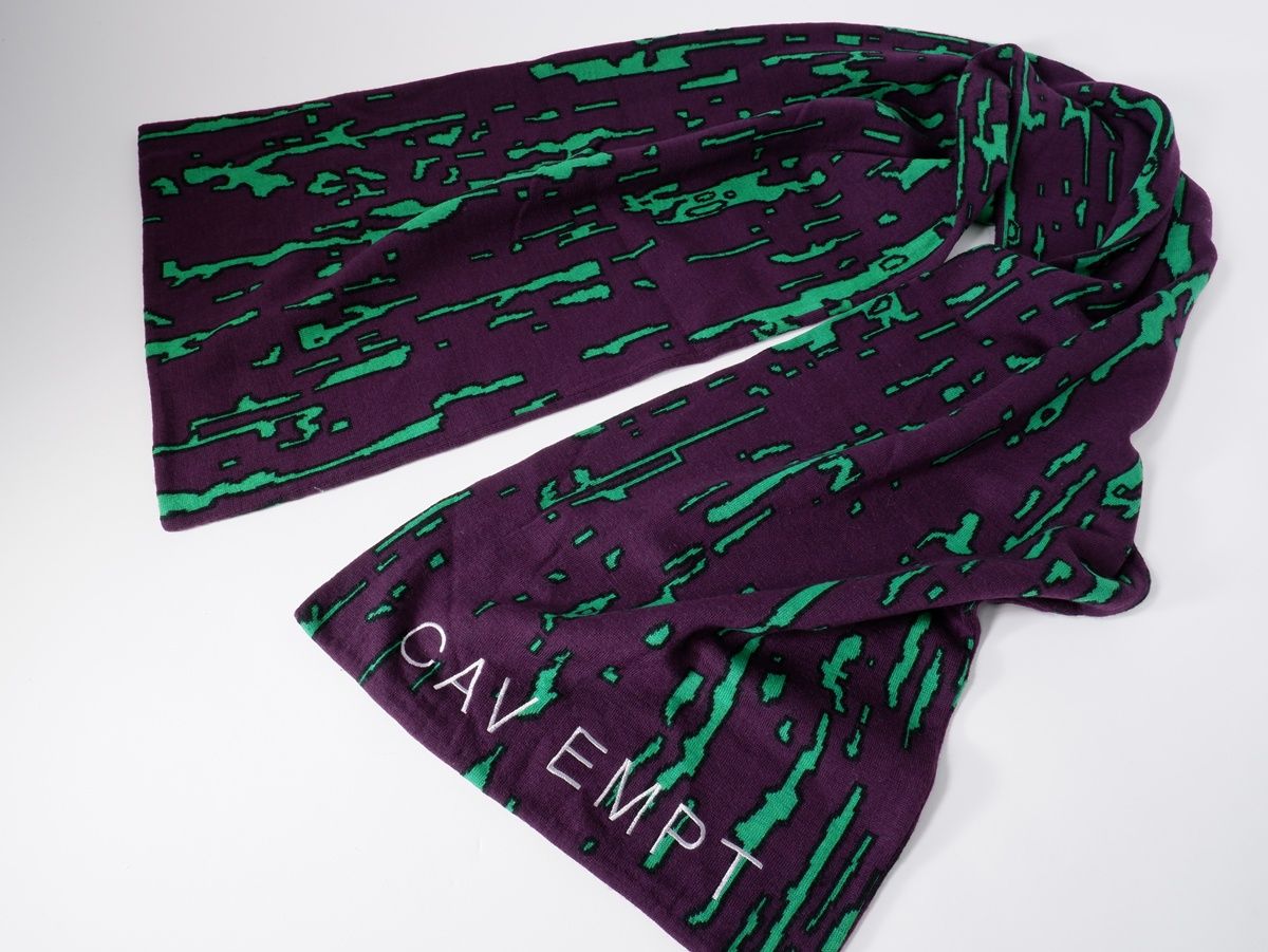 【美品レア】c.e cavempt シーイー　ニットマフラー C.E CAVEMPTシーイー PURPLE NOISE SCARFニットスカーフ マフラー