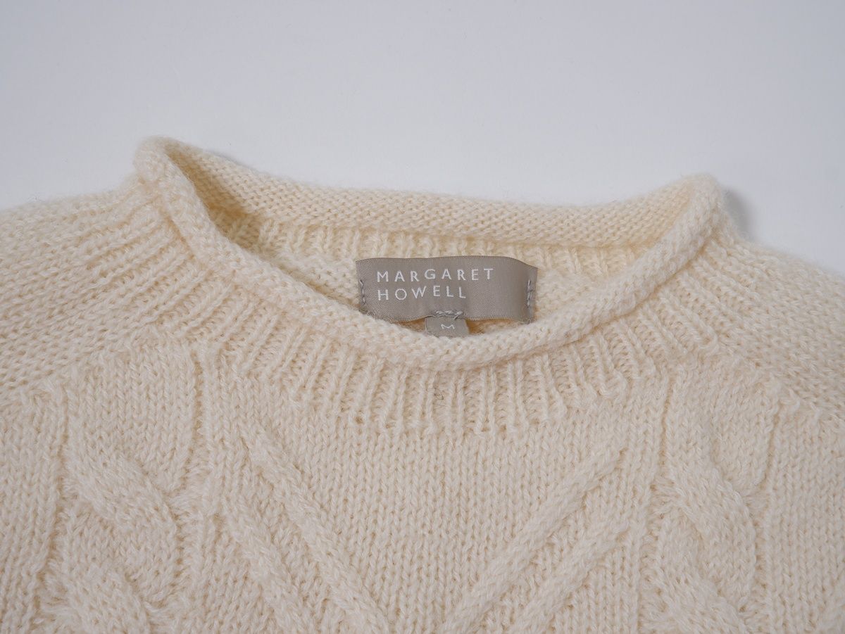 MARGARET HOWELLマーガレットハウエル スコットランド製TEXTURED ARANアランケーブル編みウールロールネックニット【M】【MKNA80538】 MARGARET HOWELLマーガレットハウエル スコットランド製TEXTURED ARAN