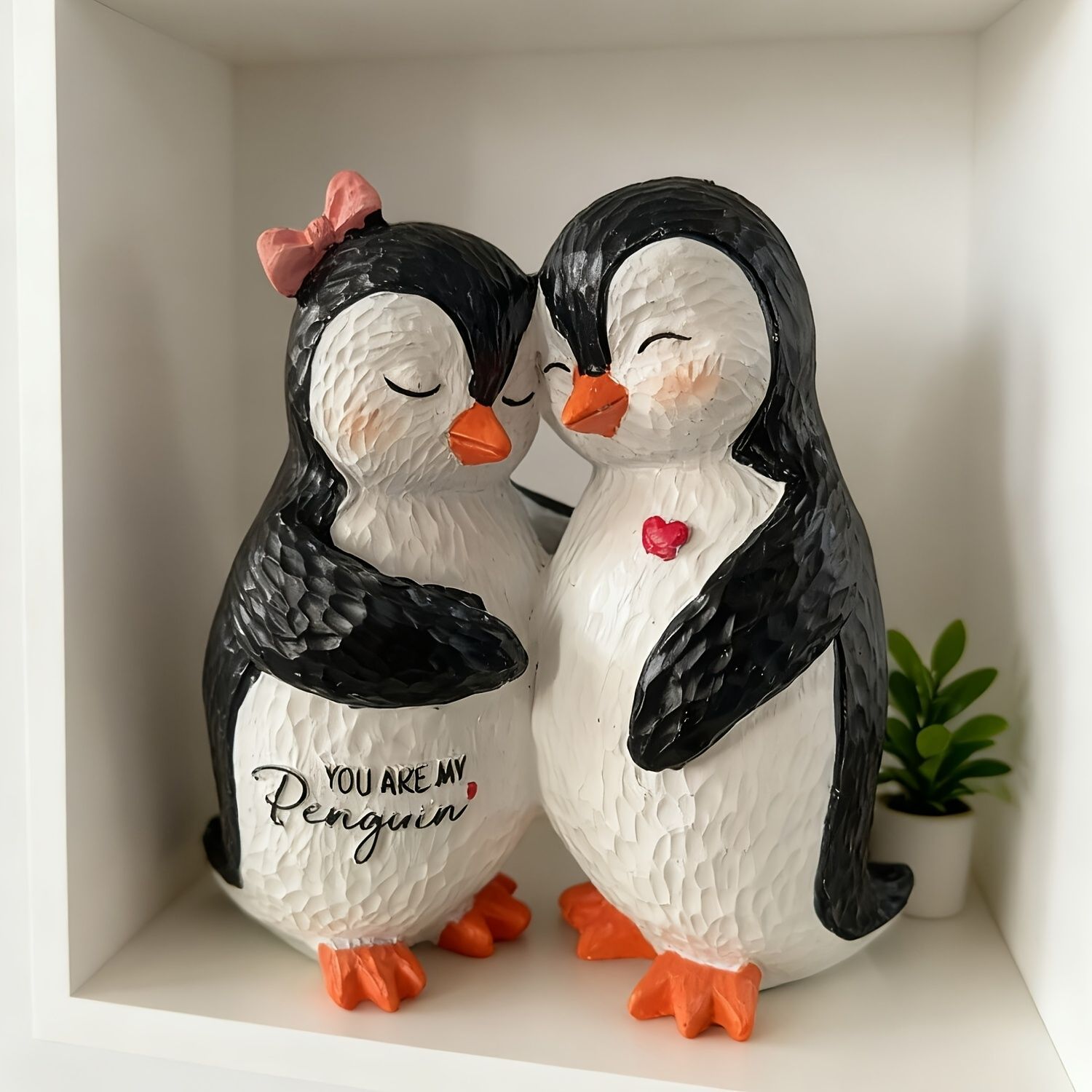 置物 オブジェ ガーデンオーナメント ペンギンのカップル ぺんぎん