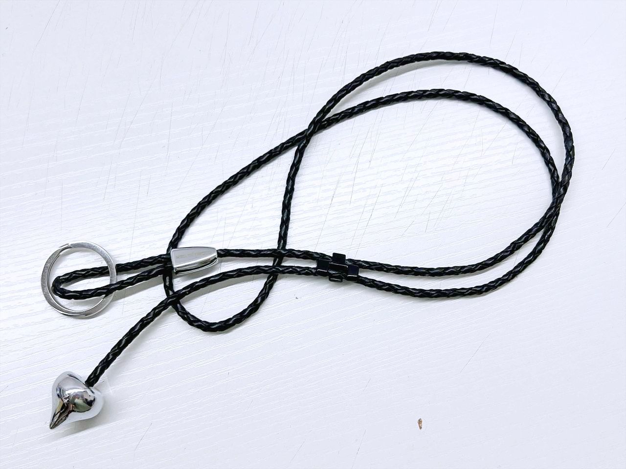 良好品 Georg Jensen ジョージジェンセン ラヴ キーリング レザー ネックレス