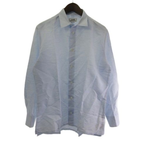 エルメス HERMES セリエボタン シャツ 長袖 ライトブルー 39 15 1/2