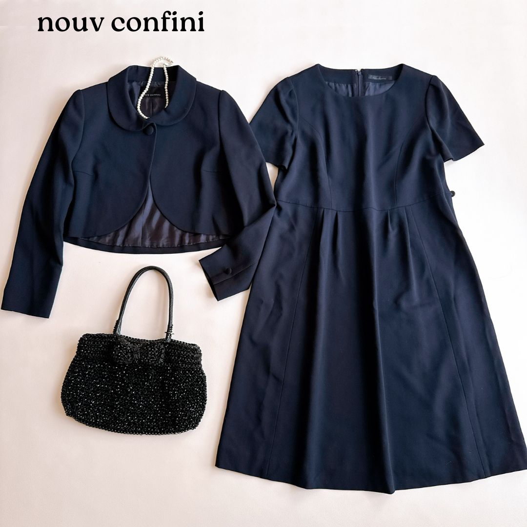 現行 ヌーヴコンフィニ マタニティ お受験スーツ 11号 L 濃紺 112200円