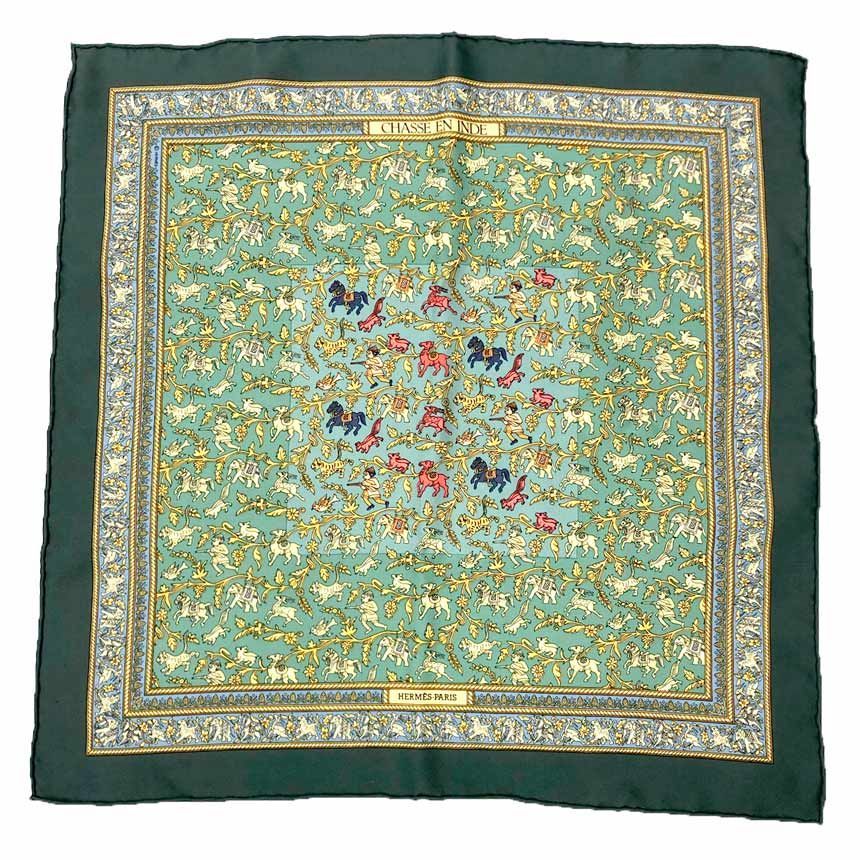 HERMES エルメス スカーフ カレ45 CHASSE EN INDE インドの狩猟