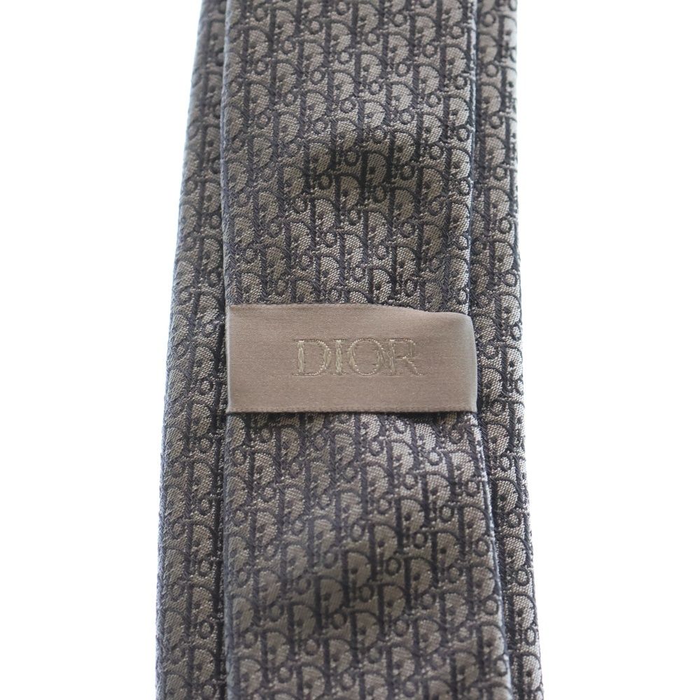 DIOR (ディオール) オブリーク ジャガード シルク ネクタイ グレー
