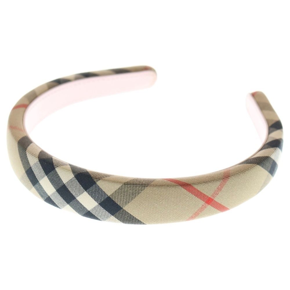 m*い様 BURBERRY カチューシャ チェック柄 ヘアバンド BURBERRY (バーバリー) ノバチェック カチューシャ ベージュ レザー