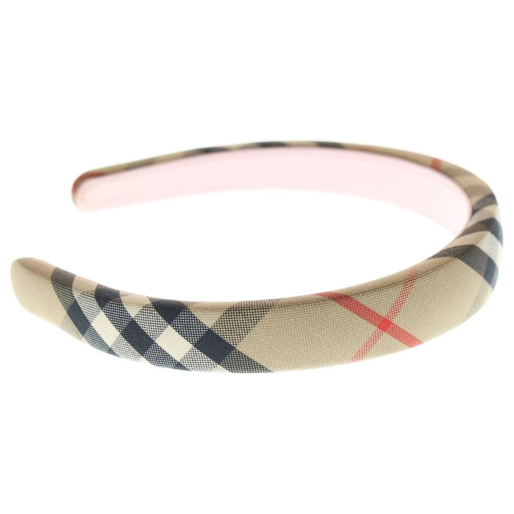 BURBERRY (バーバリー) ノバチェック カチューシャ ベージュ レザー