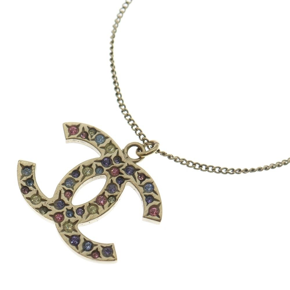 CHANEL (シャネル) ココマーク ネックレス カラーストーン ライン 