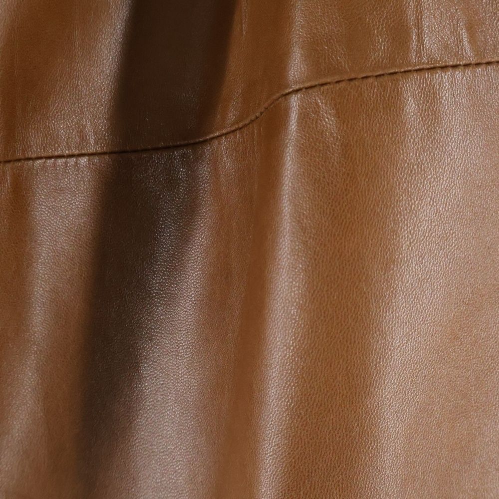 PRADA (プラダ) ラムレザー タイトスカート 膝下 ブラウン レディース