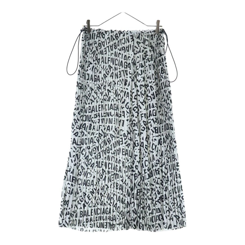 BALENCIAGA (バレンシアガ) Logo Strips Pleated Drawstring Midi