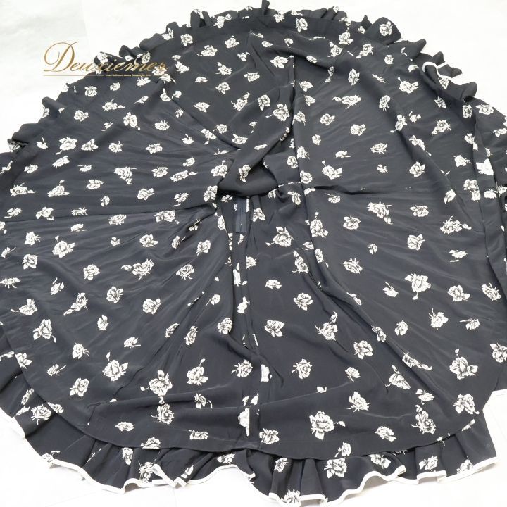 フラメンコ 衣装 ファルダ スカート ペチコート レッスン 黒 花柄 薔薇
