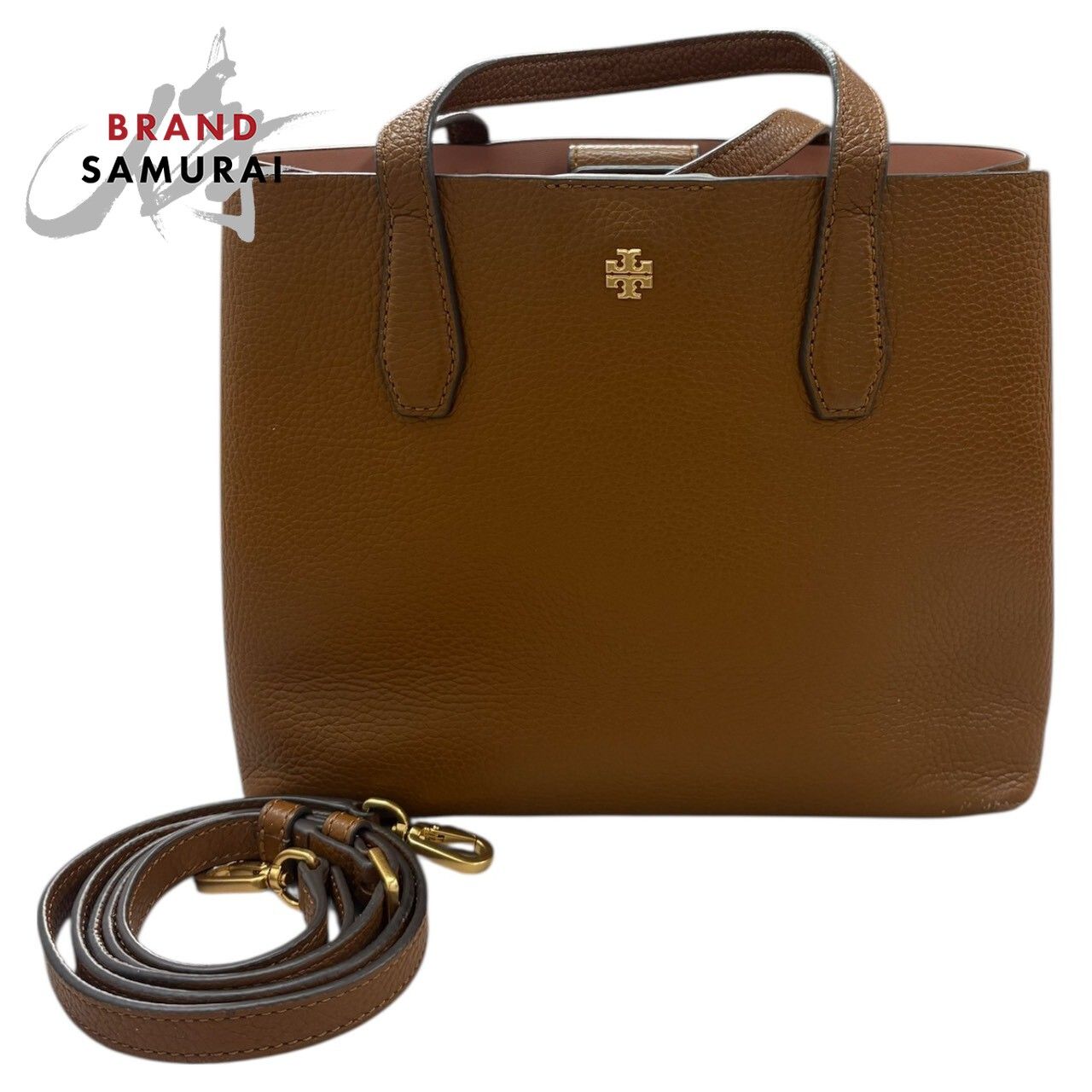 Tory Burch トリーバーチ ブレイク ブラウン ゴールド金具 レザー 
