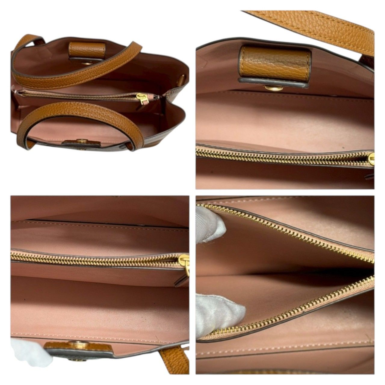 Tory Burch トリーバーチ ブレイク ブラウン ゴールド金具 レザー 