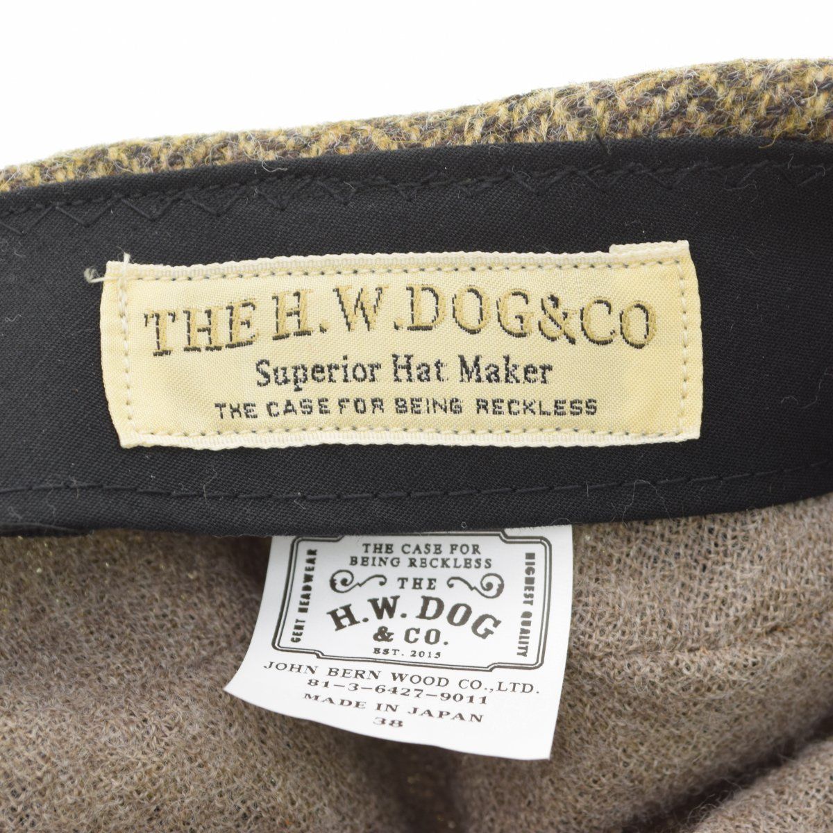 THEH.W.DOG&CO.】PEAKY CAP MOON社ツイード 8パネルキャスケット