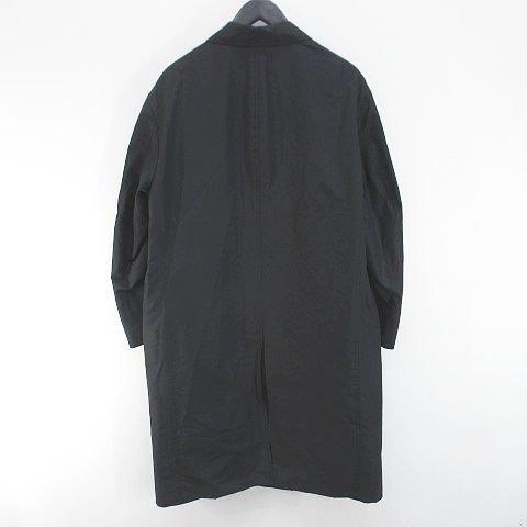 ジルサンダー JIL SANDER ステンカラーコート 薄手 比翼 46 黒系