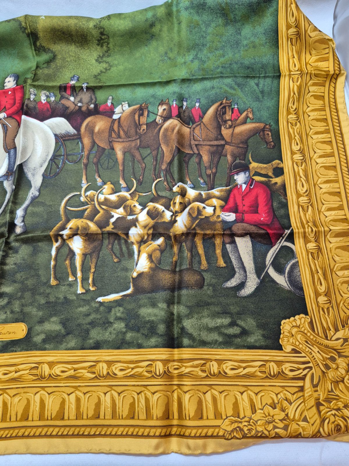 used品】美品！RALPH LAUREN レディーススカーフ シルク100% MADE IN