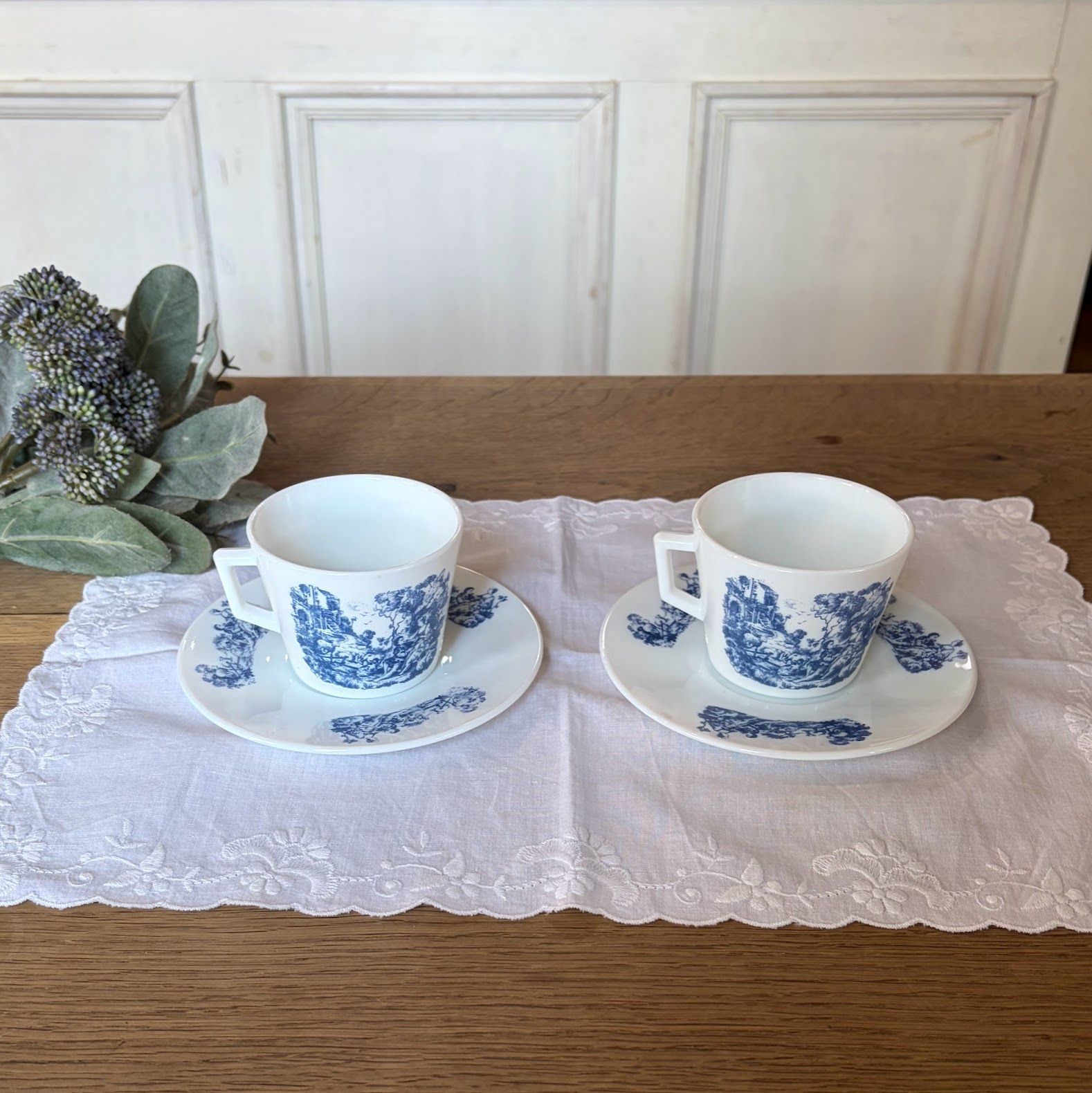 2客セット）フランスアンティーク トワルド ジュイ カップ&ソーサー