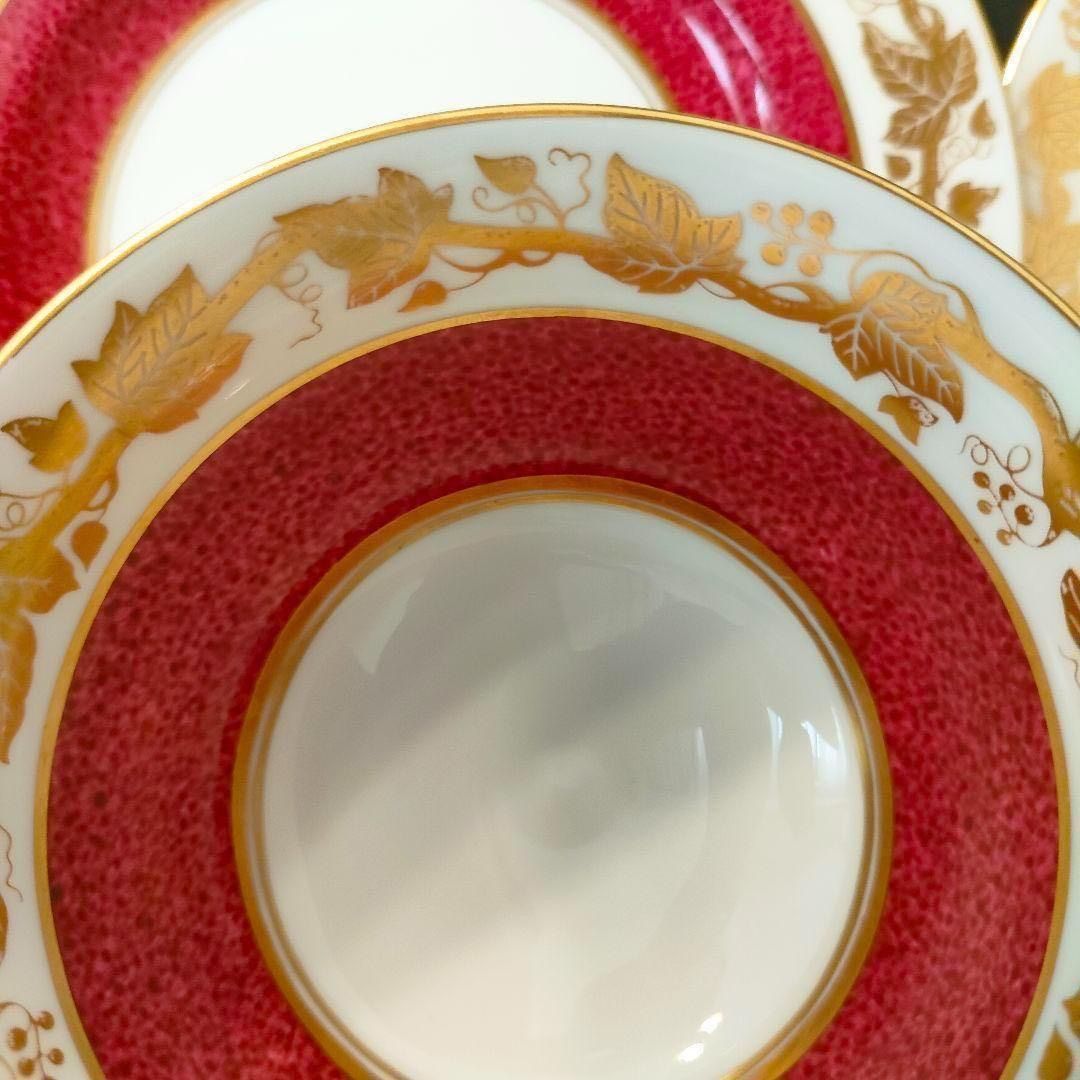 希少品★ウェッジウッド ホワイトホール パウダー 2客セット ルビー ゴールド 希少品☆ウェッジウッド ホワイトホール パウダー ルビー ゴールド 2客