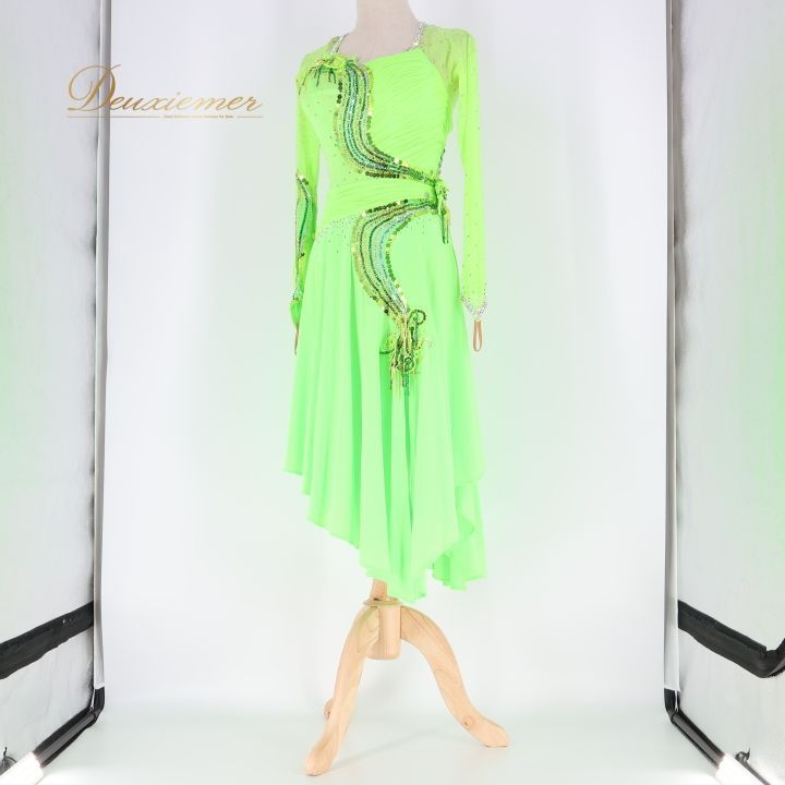 凛舞クリスアン 社交ダンス衣装 Lサイズ 高級競技ドレス 発表会